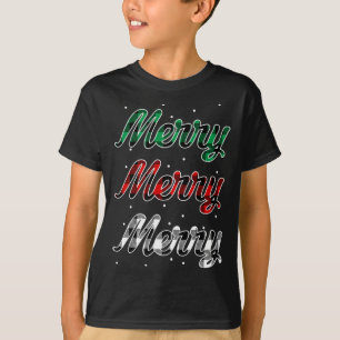 Red Pset Merry Kerstmis met sneeuwvlok Buff T-shirt