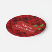 Red Pset Merry Kerstparty Papieren Bordje (Gekanteld)