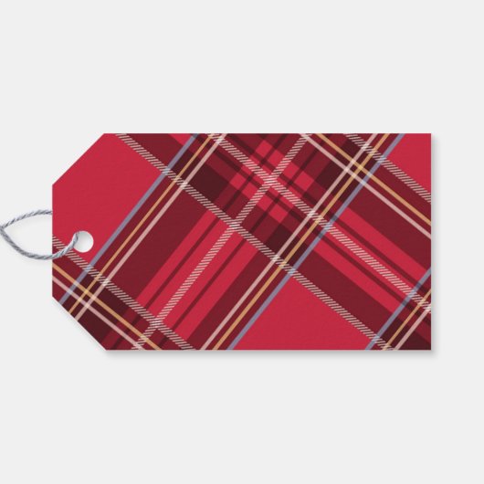 Red Pset Merry kerstvakanay Label Cadeaulabel (Achterkant Horizontaal)