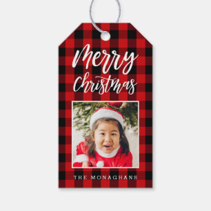 Red Pset met kerstmis Cadeaulabel
