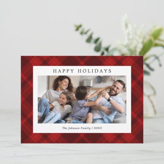 Red Pset met kerstmis Feestdagenkaart (Staand voorkant)