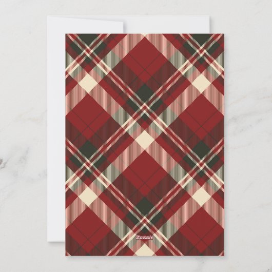 Red Pset met kerstmis Feestdagenkaart (Achterkant)