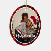 Red Pset met kerstmis Keramisch Ornament (Rechts)