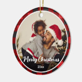 Red Pset met kerstmis Keramisch Ornament (Links)