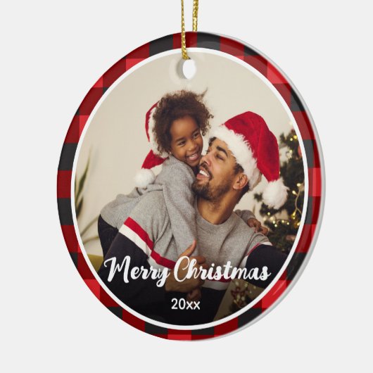 Red Pset met kerstmis Keramisch Ornament (Links)