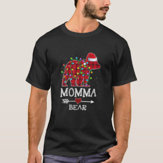 Red Pset Momma Beer Kerstmis Regenboogpajama Matc T-shirt