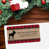 Red Pset Moose Kraft Return Address Labels