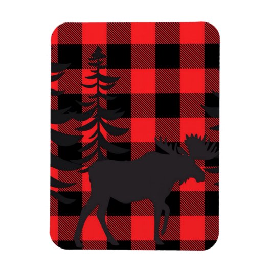 Red Pset Moose Silhouette Magneet (Verticaal)