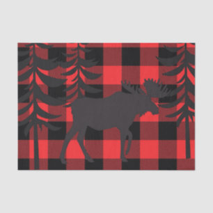 Red Pset Moose Silhouette Tissuepapier