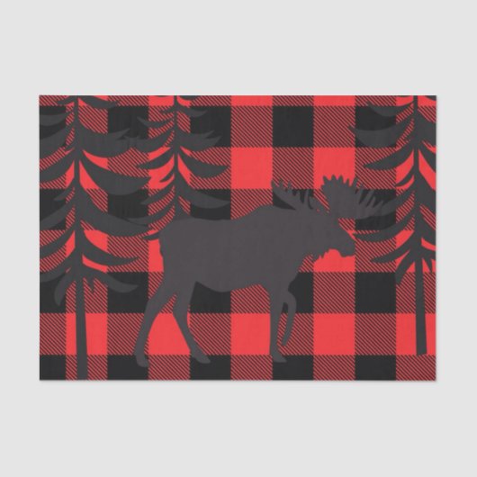 Red Pset Moose Silhouette Tissuepapier (Voorkant)