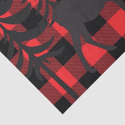 Red Pset Moose Silhouette Tissuepapier (Detail)