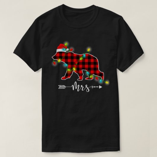 Red Pset MRS. Beer Kerstmis met Pajama Famil T-shirt (Design voorkant)