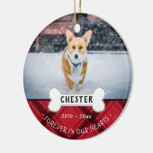 Red Pset-naam & foto voor altijd in ons hart Keramisch Ornament (Links)