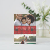 Red Pset New Home voor Feestdagen Foto's verplaats Briefkaart (Staand voorkant)