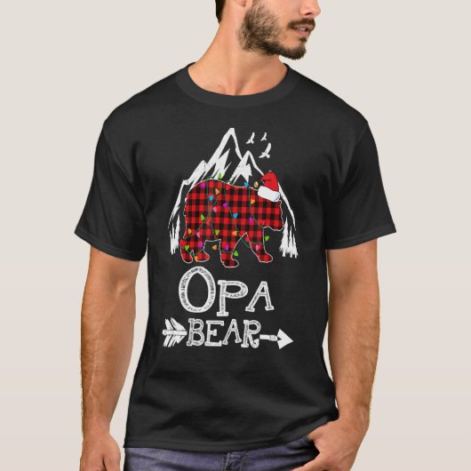 Red Pset Opa Beer Kerstmis Pajama Matching Famil T-shirt (Voorkant)