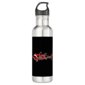 Red Pset Pajama Shark Santa Hat Waterfles (Voorkant)