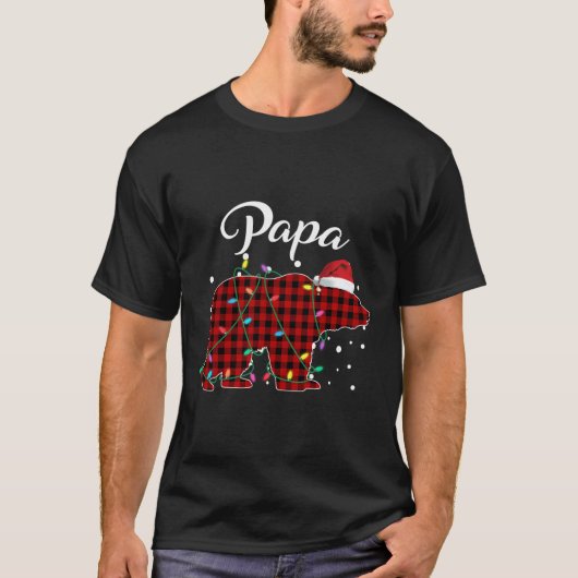 Red Pset Papa Beer Matching Buffalo Pajama T-Shir T-shirt (Voorkant)