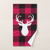 Red Pset Pattern en Deer Kerstmis Bad Handdoek (Handdoek)
