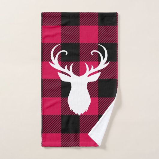 Red Pset Pattern en Deer Kerstmis Bad Handdoek (Handdoek)