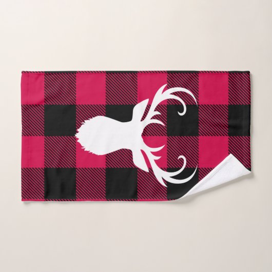 Red Pset Pattern en Deer Kerstmis Bad Handdoek (Handdoek)