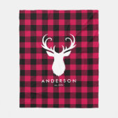 Red Pset Pattern en Deer Kerstmis Fleece Deken (Voorkant)