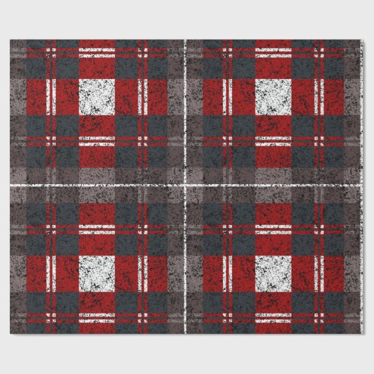 Red Pset Pattern Kerstmis Cadeaupapier (Vlak)