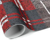 Red Pset Pattern Kerstmis Cadeaupapier (Rol Hoek)