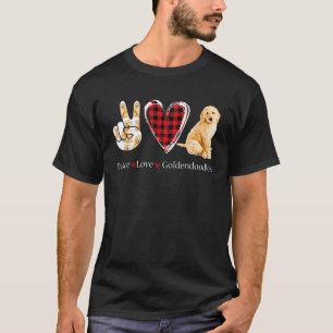 Red Pset-Peace Love Goldendoles T-shirt