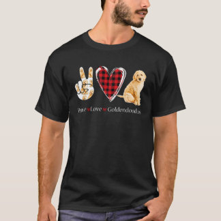 Red Pset-Peace Love Goldendoles T-shirt