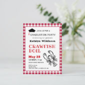 Red Pset Photo Crawfish Boil AFSTUDEERDER Invitati Briefkaart (Staand voorkant)