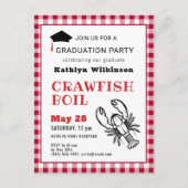 Red Pset Photo Crawfish Boil AFSTUDEERDER Invitati Briefkaart (Voorkant)