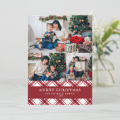 Red Pset Photo met kerstfeestdag Kaart (Staand voorkant)