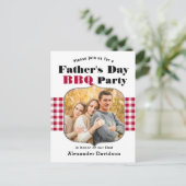 Red Pset Photo Vaderdag BBQ Uitnodiging (Staand voorkant)