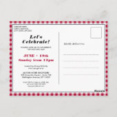 Red Pset Photo Vaderdag BBQ Uitnodiging (Achterkant)