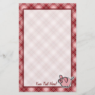 Red Pset Pig Briefpapier