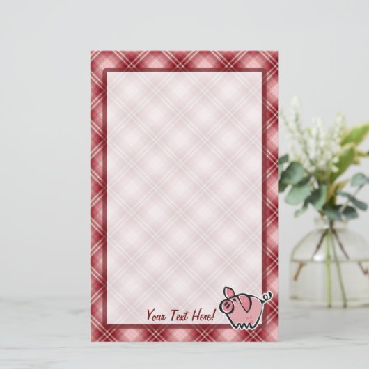 Red Pset Pig Briefpapier (Staand voorkant)