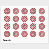 Red Pset Pig Ronde Sticker (Vel)