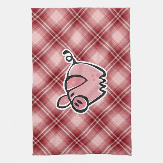 Red Pset Pig Theedoek (Verticaal)