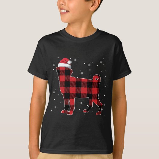 Red Pset Pug Kerstkerstkerstkerstkerstkerstkerstke T-shirt (Voorkant)