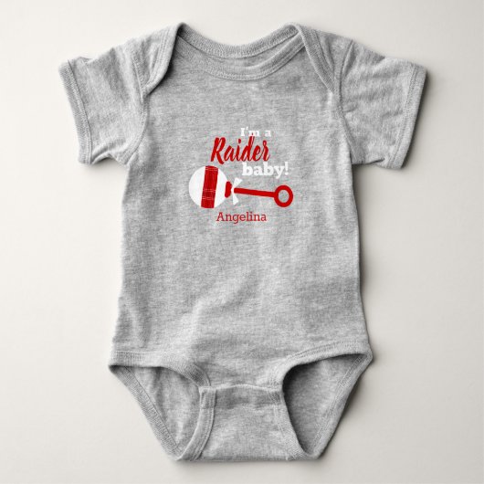 Red Pset Rattle Raider Baby Bodysuit (Voorkant)
