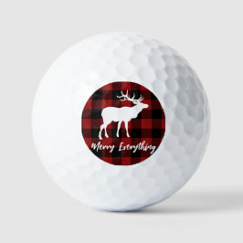 Red Pset Reindeer Merry Alles Holiday Golfballen