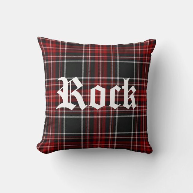 Red Pset "Rock" Tartan Pillow Kussen (Voorkant)