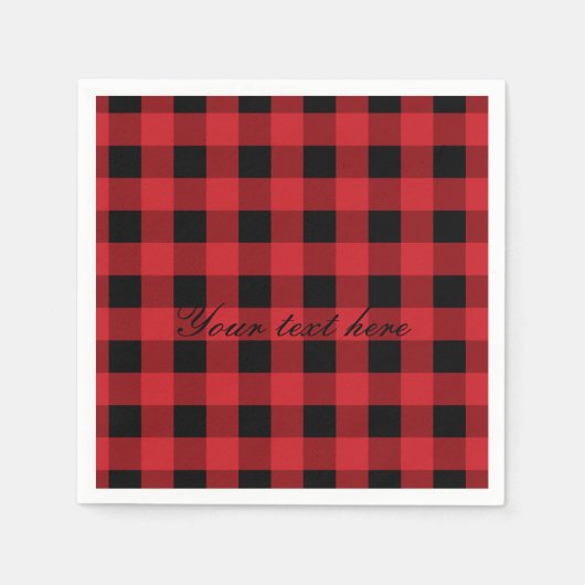 Red Pset Rustic Country Holiday Kerstmis Napkins Servet (Voorkant)