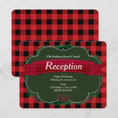 Red Pset Rustic Country Wedding Reception Kaart (Voorkant / Achterkant)