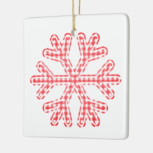 Red Pset Rustic Snowflake kerstfeestdag Keramisch Ornament (Links)