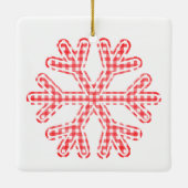 Red Pset Rustic Snowflake kerstfeestdag Keramisch Ornament (Achterkant)
