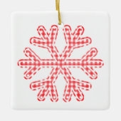 Red Pset Rustic Snowflake kerstfeestdag Keramisch Ornament (Voorkant)