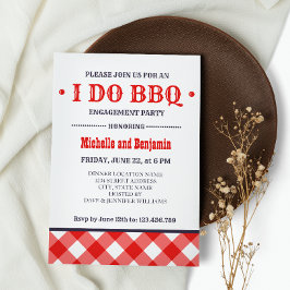 Red Pset | Rustige I DO BBQ Engagement Party Kaart