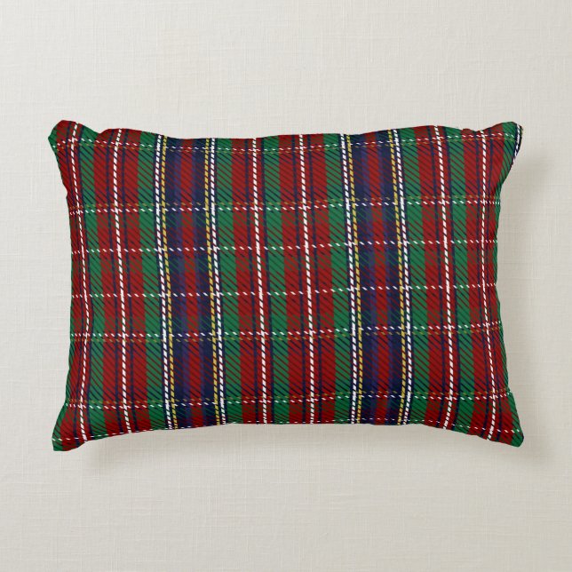 Red Pset Scottish Rustic Flannel Print Accent Kussen (Voorkant)