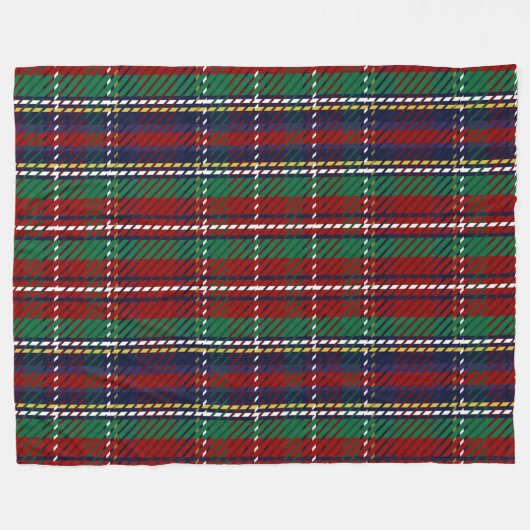 Red Pset Scottish Rustic Flannel Print Fleece Deken (Voorkant (Horizontaal))